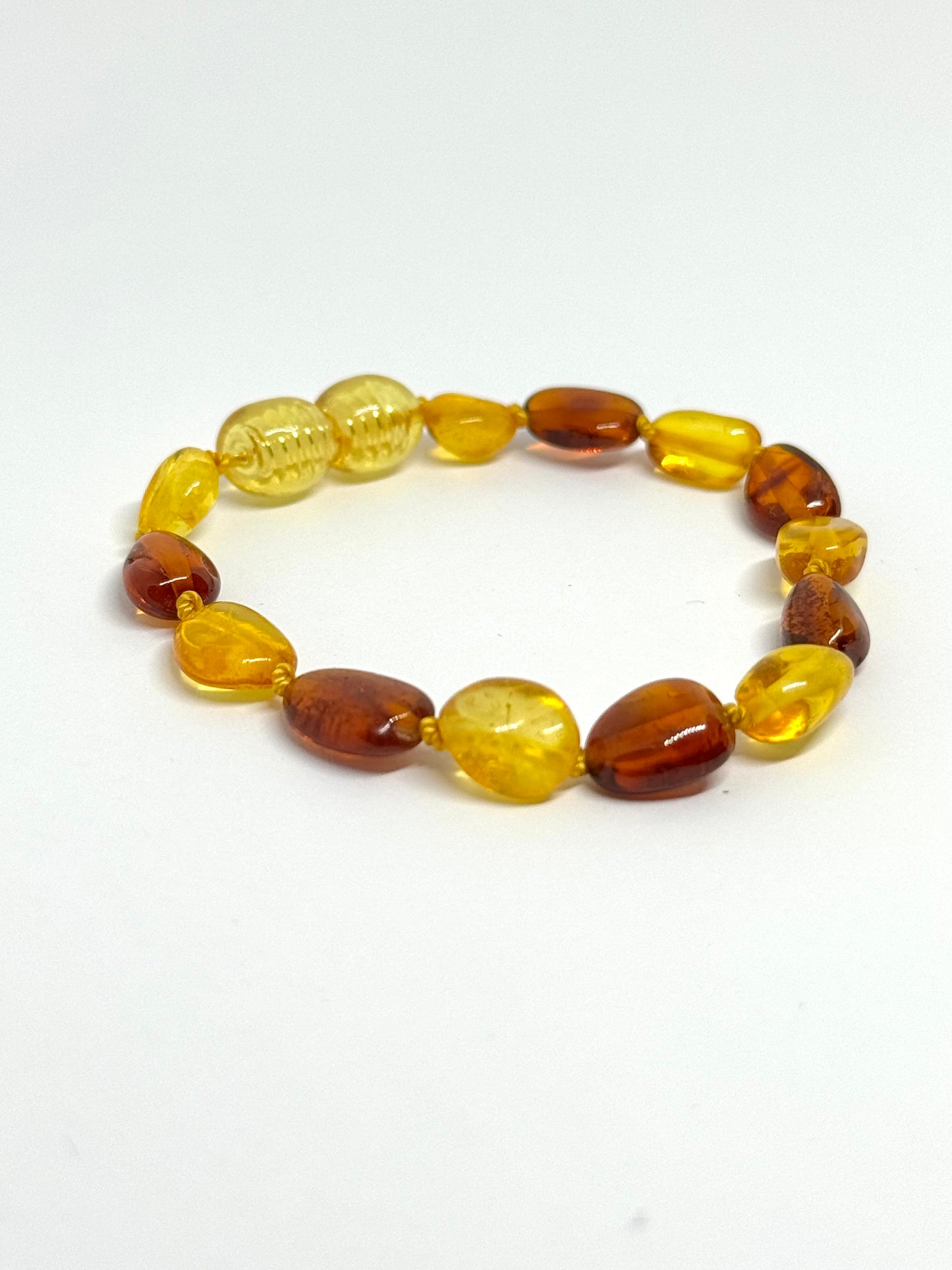 Barnsteen Armbandje - Cognac & Honing Ovaal (13 cm)