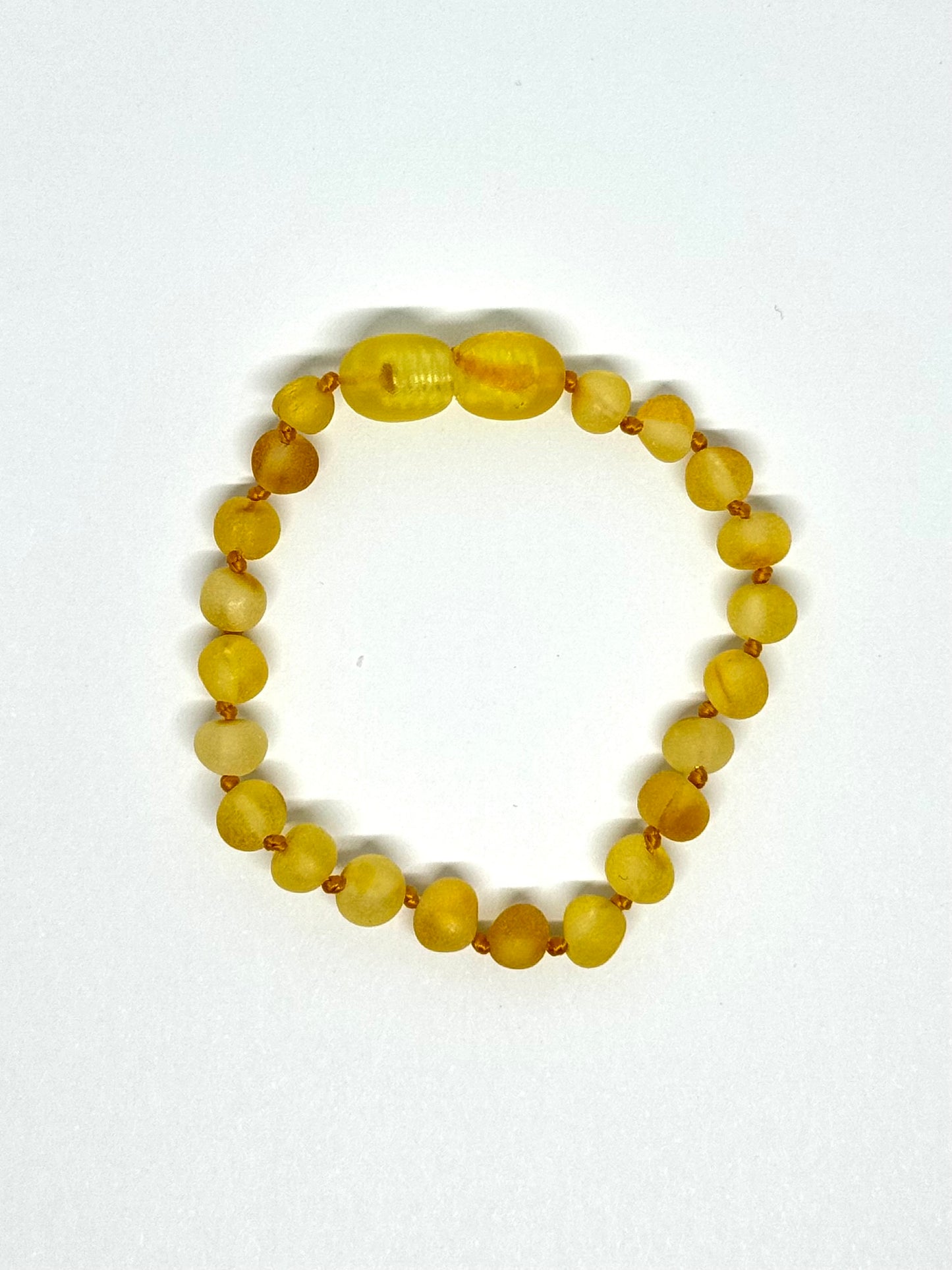Ruwe Barnsteen Armbandje/Enkelbandje - Citroen (14 cm)