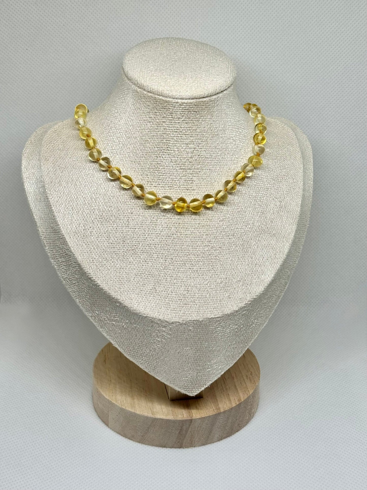 Kehribar Bebek Kolye - Limon (33 cm)