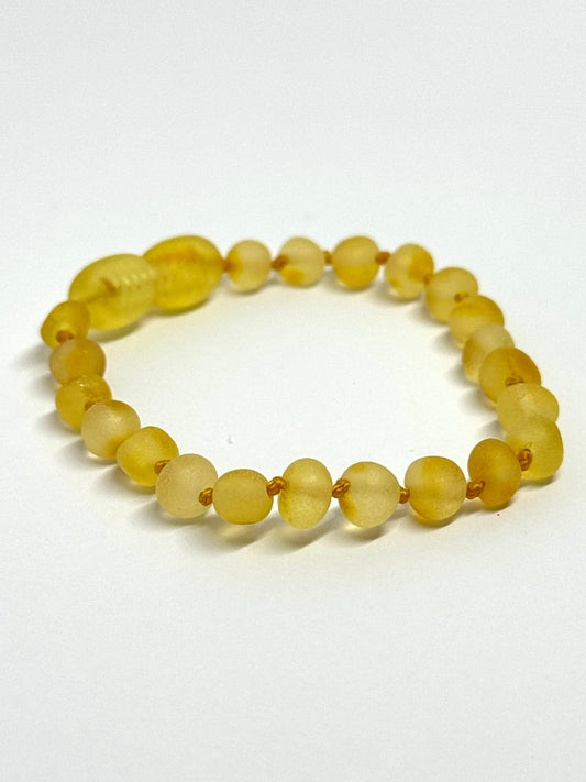 Ruwe Barnsteen Armbandje - Citroen (14 cm)