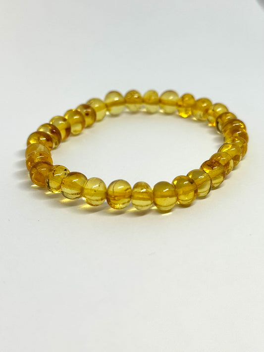 Elastisch Barnsteen Armband - Honing (±19 cm)