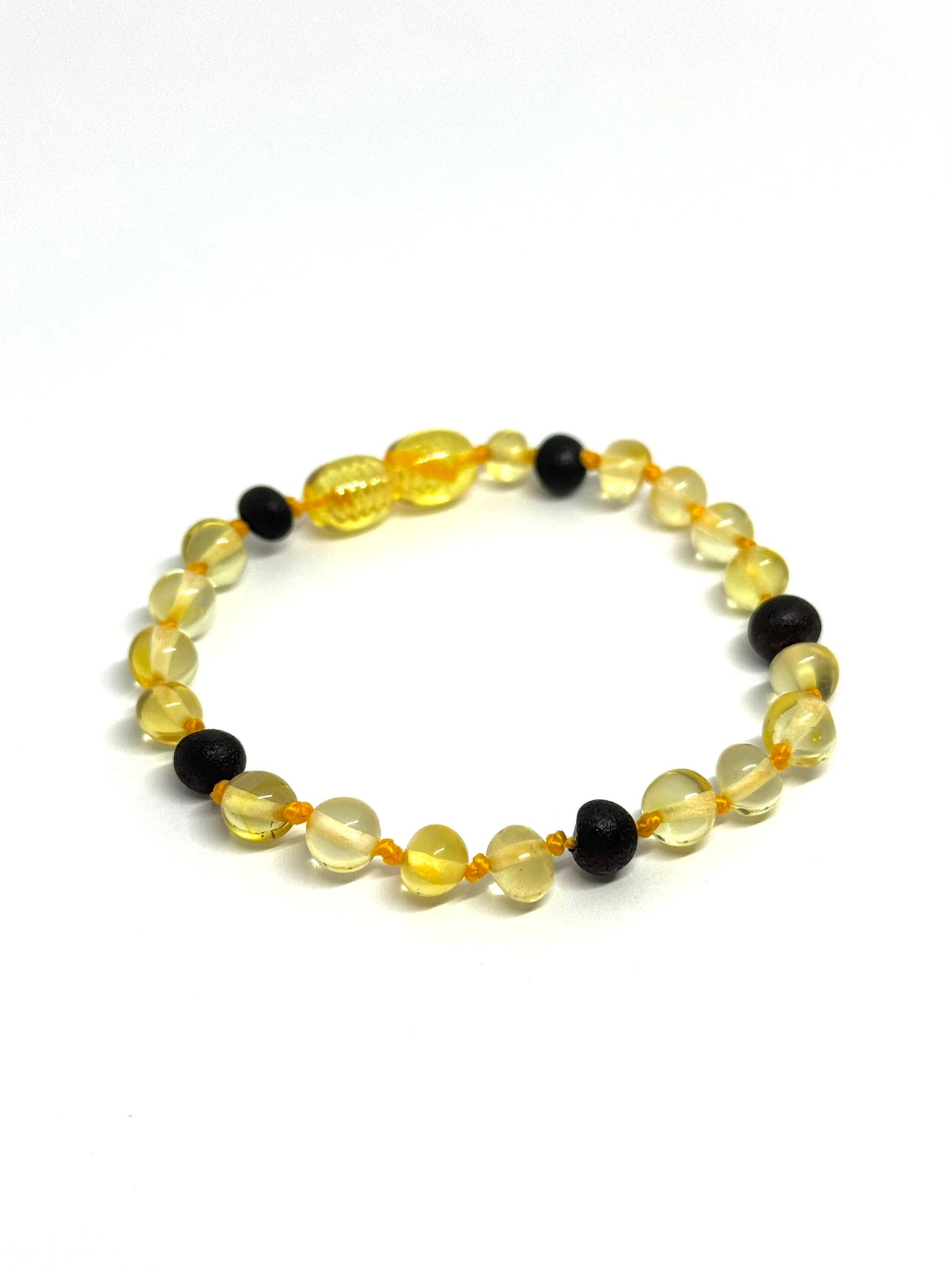 Kehribar Bileklik - Limon ve Siyah (17-19 cm)