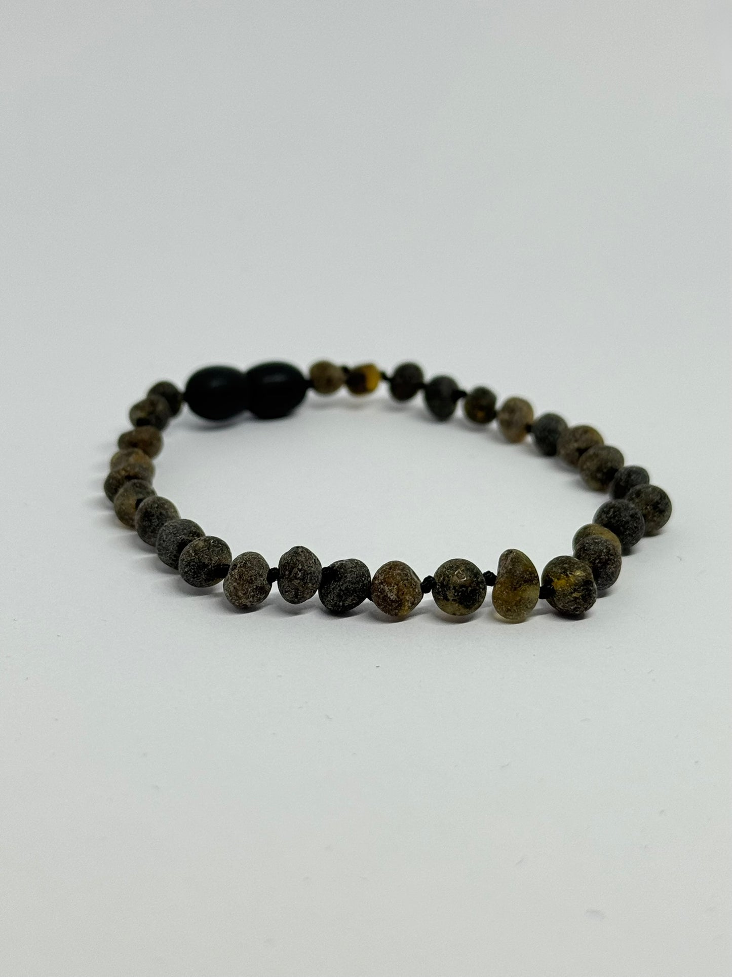 Ruwe Barnsteen Armband - Donkergroen (19-21 cm)