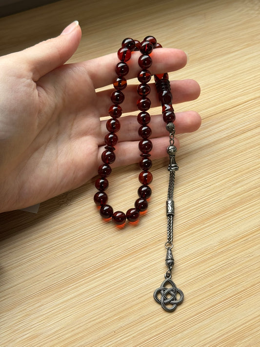 Yuvarlak cilalı %100 Kaliningrad Amber/Kehribar Tespih -