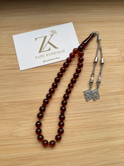 Yuvarlak cilalı %100 Kaliningrad Amber/Kehribar Tespih