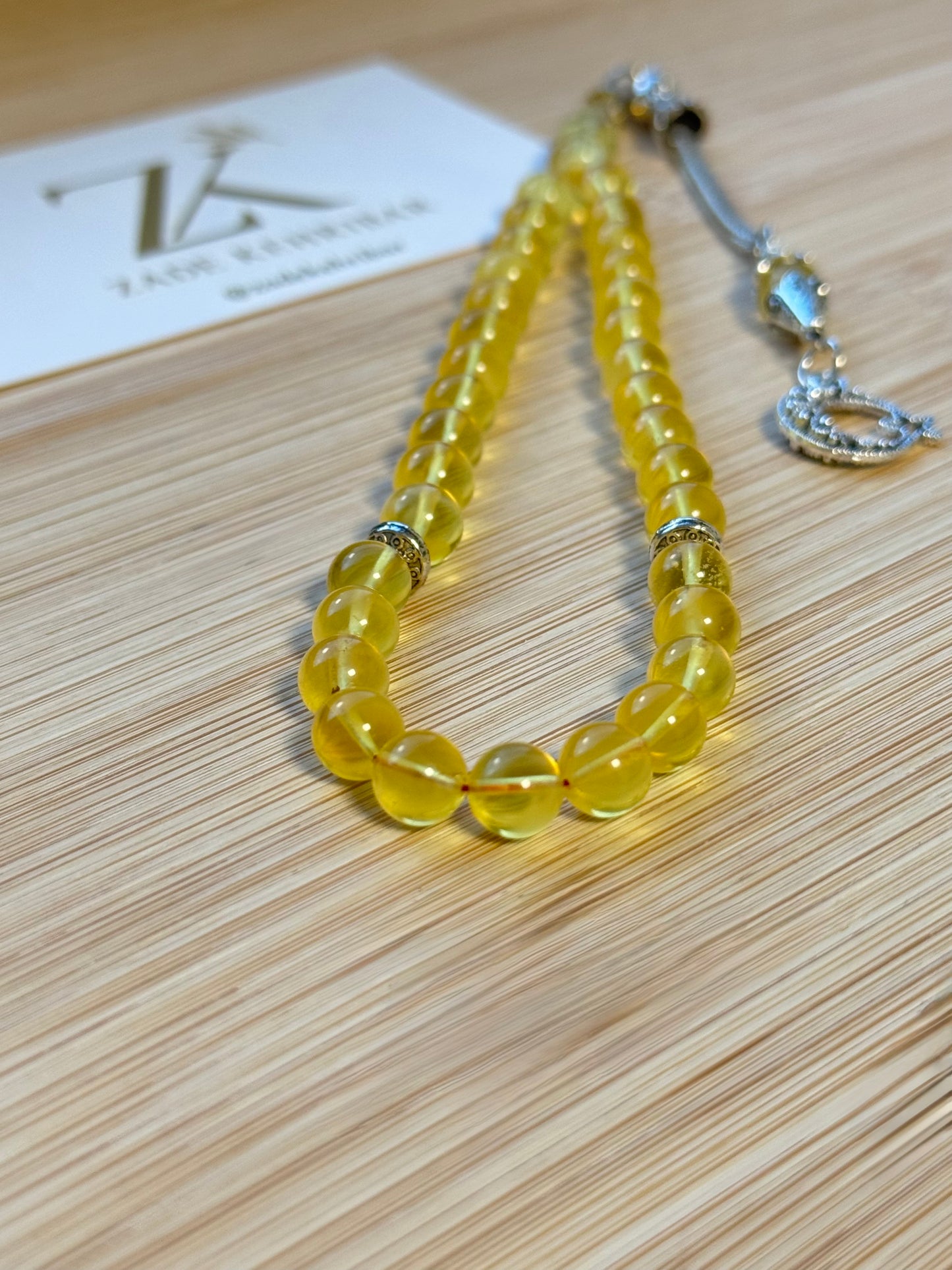 Rond geslepen 100% Barnsteen/Kehribar Tespih