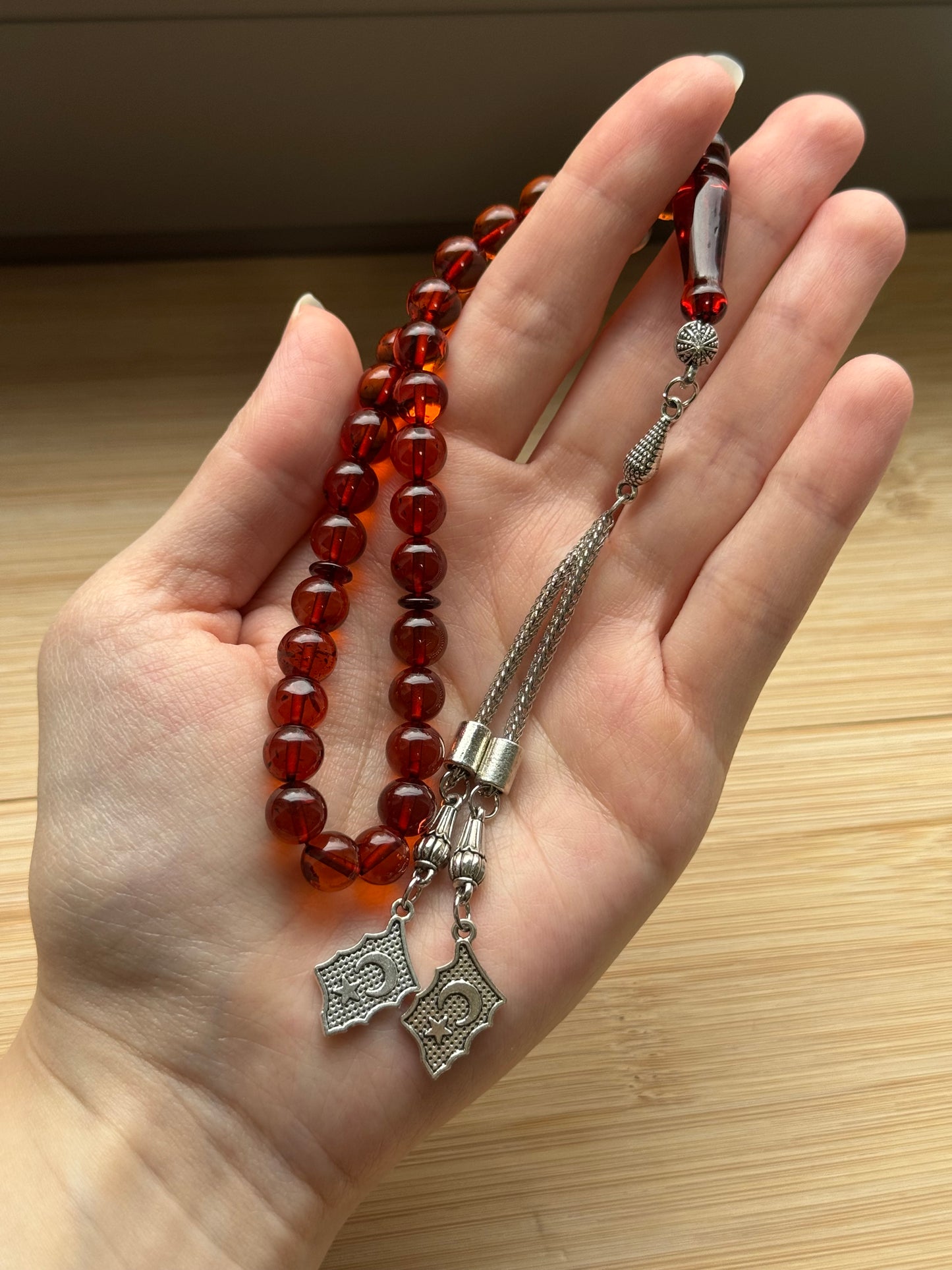 Yuvarlak cilalı %100 Kaliningrad Amber/Kehribar Tespih