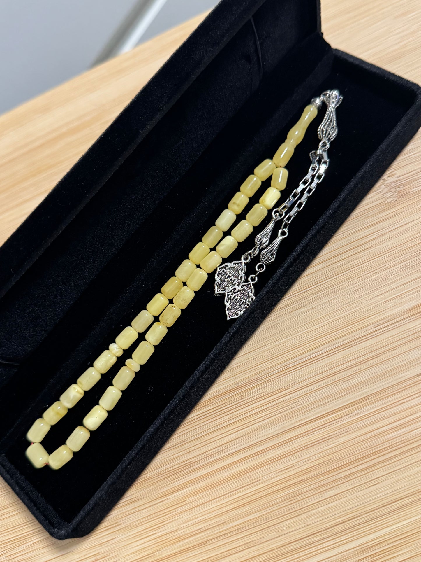 Capsule geslepen 100% Kaliningrad Barnsteen/Kehribar Tespih