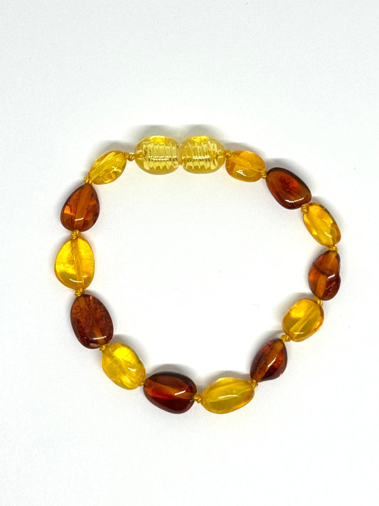 Barnsteen Armbandje - Cognac & Honing Ovaal (13 cm)