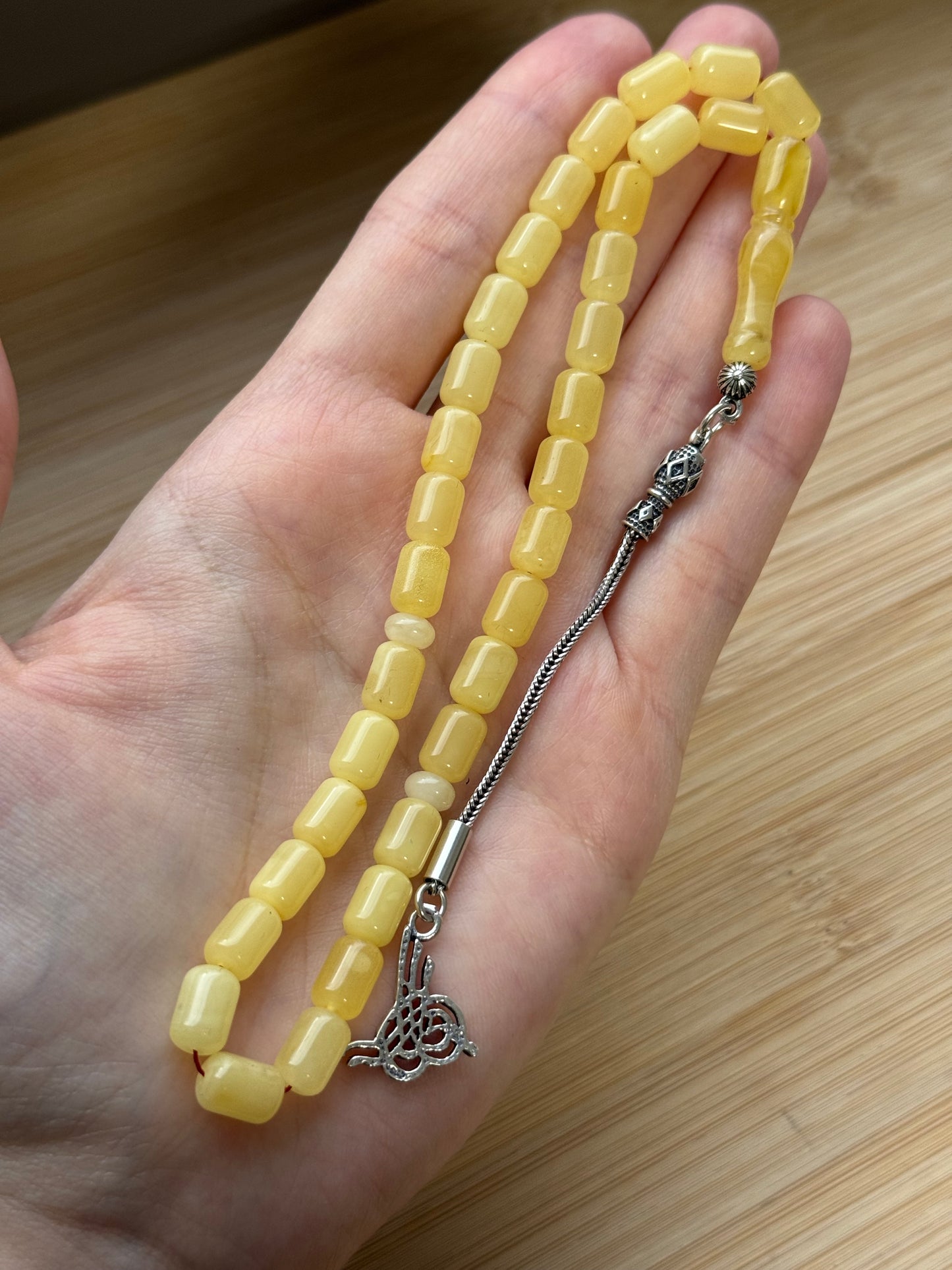 Capsule geslepen 100% Kaliningrad Barnsteen/Kehribar Tespih