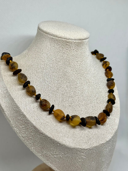 Ruwe Barnsteen Ketting - Multicolor (45 cm)