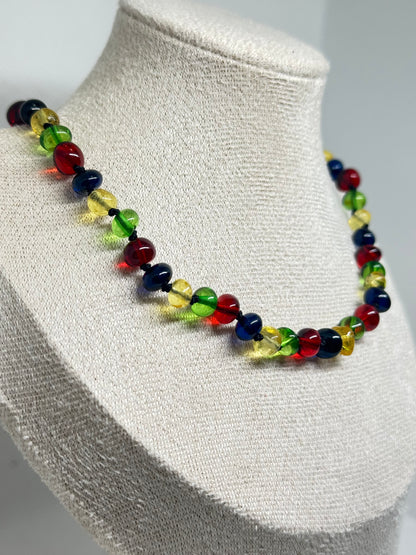 Barnsteen Babyketting - Multicolor Carribean Sapphire (33 cm)