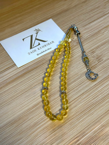 Rond geslepen 100% Barnsteen/Kehribar Tespih