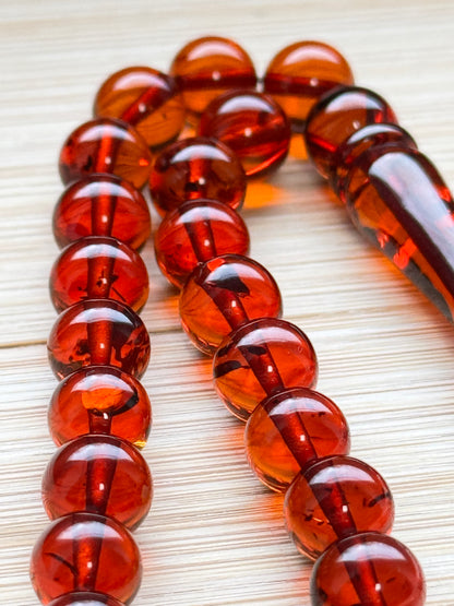 Yuvarlak cilalı %100 Kaliningrad Amber/Kehribar Tespih