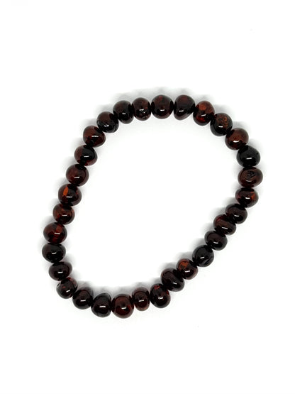 Barnsteen Elastisch Armband - Kers (18-19 cm)