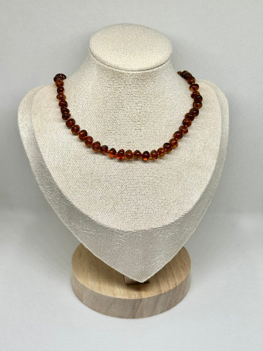 Barnsteen Babyketting - Cognac (33 cm)