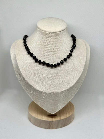 Kehribar Bebek Kolye - Siyah (33 cm)