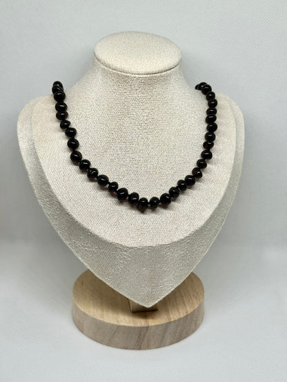 Barnsteen Ketting - Zwart (44 cm)