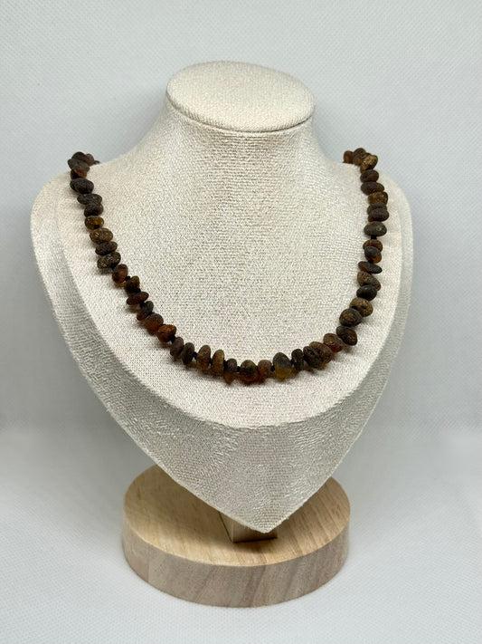 Ruwe Barnsteen Ketting - Groen (47 cm)