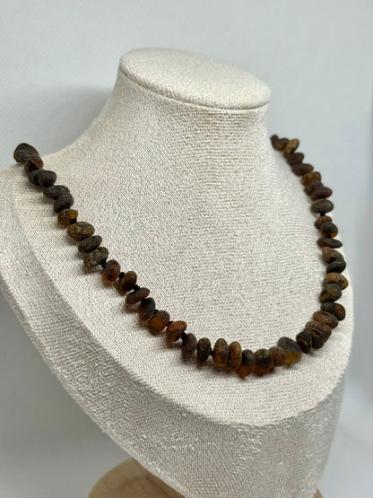 Ruwe Barnsteen Ketting - Groen (47 cm)