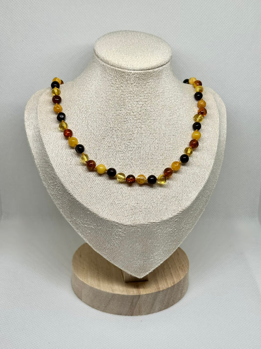 Kehribar Kolye - Çok Renkli (45 cm)