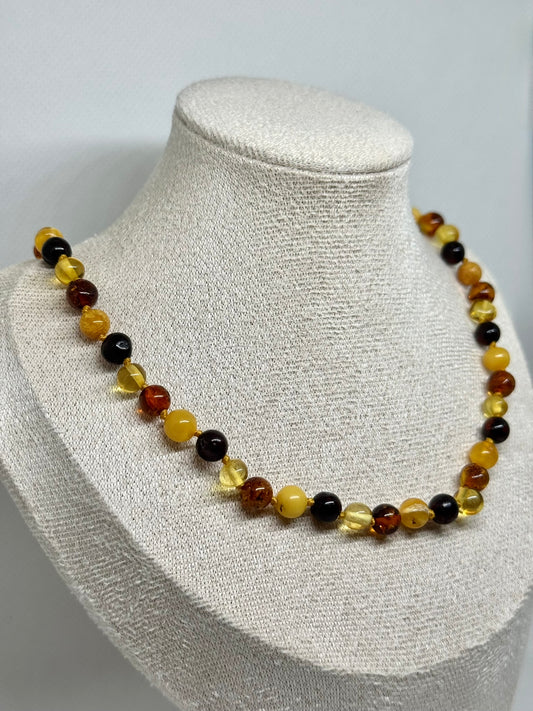 Kehribar Kolye - Çok Renkli (45 cm)