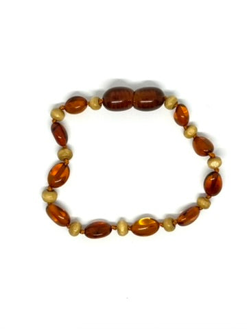 Barnsteen Armbandje - Cognac Ovaal (14 cm)