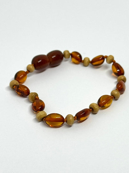 Kehribar Bileklik - Konyak Oval (14 cm)