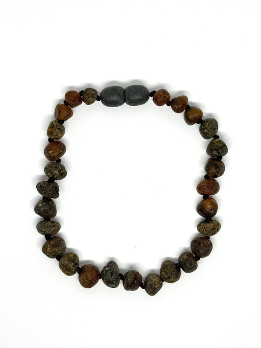 Ruwe Barnsteen Armband  - Groen (±19 cm)