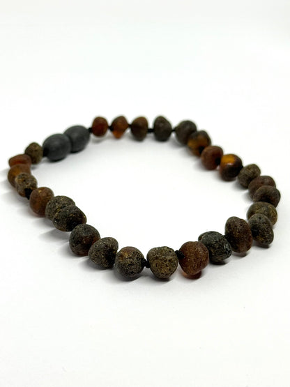 Ruwe Barnsteen Armband  - Groen (±19 cm)