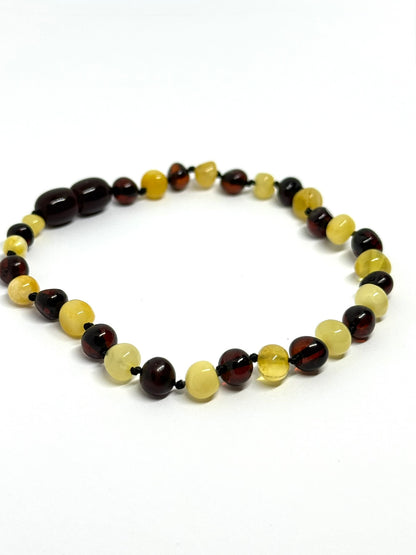 Kehribar Bileklik - Tereyağı ve Kiraz (20 cm)