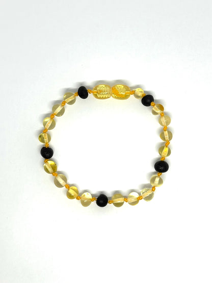 Kehribar Bileklik - Limon ve Siyah (17-19 cm)