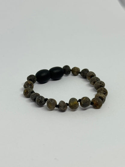 Ham Kehribar Bileklik - Koyu Yeşil (12cm-14cm)